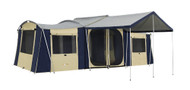 OZtrail Chateau 10 Canvas Cabin Family Tent - (Front View)