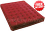 OZtrail Queen Inflatable Velour Air Bed Mat Mattress - (Red)