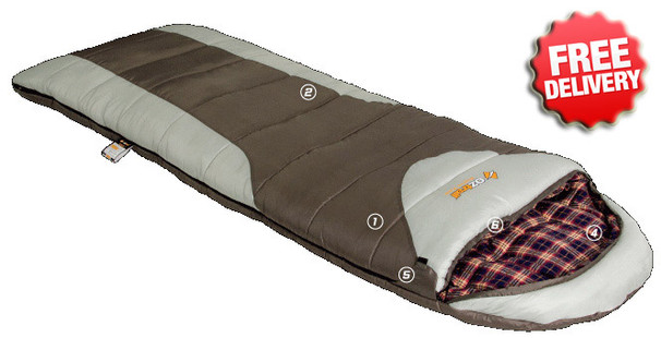 OZtrail Mountain View -7 Celcius Sleeping Bag - 220x80cm (Brown)