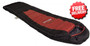 OZtrail Compact 100 Lightweight Sleeping Bag +10 Celcius - (Red & Black)