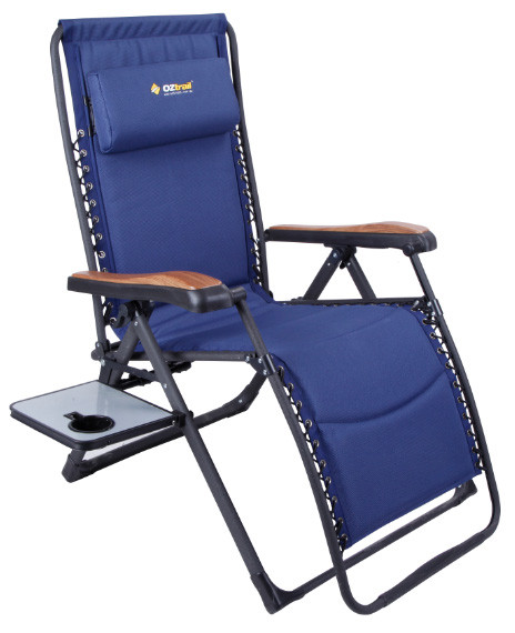 reclining camping chair with table