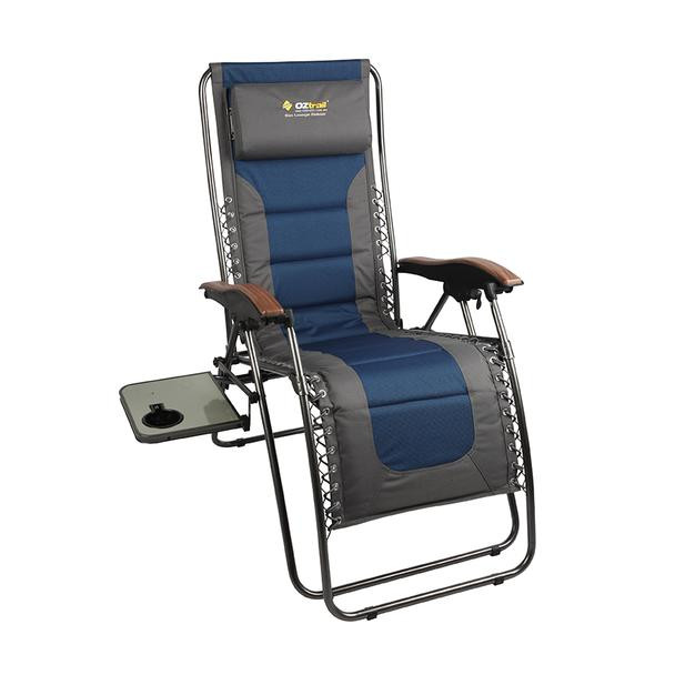 reclining camping chair with table