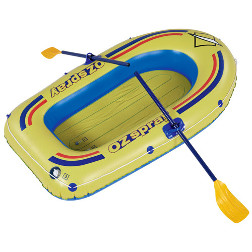 Oztrail Ozspray 2 Person Inflatable Boat With Oars is available at