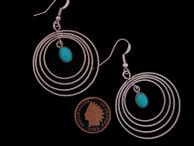 Multi-Hoop Earrings with Turquoise Stone Center by Edith Kee