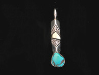 Ron Henry Pendant with Etched and Gold Accents with Kingman Turquoise