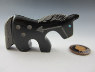 Horse Fetish Carving from Black Marble by Zuni artist Russell Shack available at Sacred Bear Jewelry.