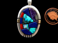 Mosaic Inlay Pendant by Ron Henry, All Natural Stones