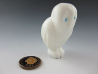 Owl Fetish Carving from Alabaster by Zuni artist Tim Lementino available at Sacred Bear Jewelry.
