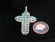 Turquoise Dotted Cross signed RY