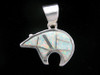 Inlaid Bear Pendant from Lab Opal