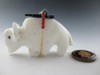Buffalo fetish carved from White Marble by Zuni artist Russell Shack available from Sacred Bear Jewelry.
