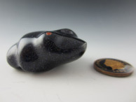 Frog fetish carved from Black Glass by Zuni artist Leland Boone available from Sacred Bear Jewelry.
