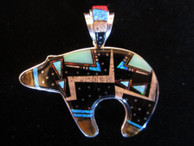 Bear inlaid pendant and bale in sterling by Navajo artist Ray Jack, Jr. available from Sacred Bear Jewelry.
