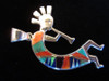Kokopelli inlaid pendant in sterling by Navajo artist Ann Tsosie available from Sacred Bear Jewelry.