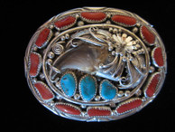 Bear Claw belt buckle in sterling by Navajo artist George Estate available from Sacred Bear Jewelry.