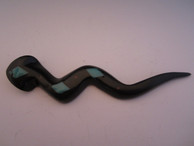 Snake fetish carving from black jet by Zuni artist Emery Boone available from Sacred Bear Jewelry.