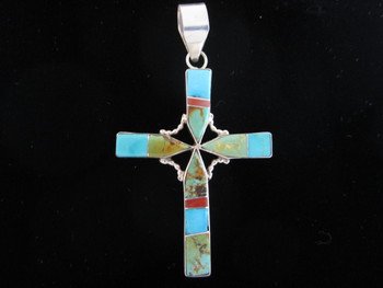 Cross Inlaid by Zuni artist Edison Yazzie.