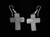 Earring Crosses in Sterling Silver with Stamped Heart Design.