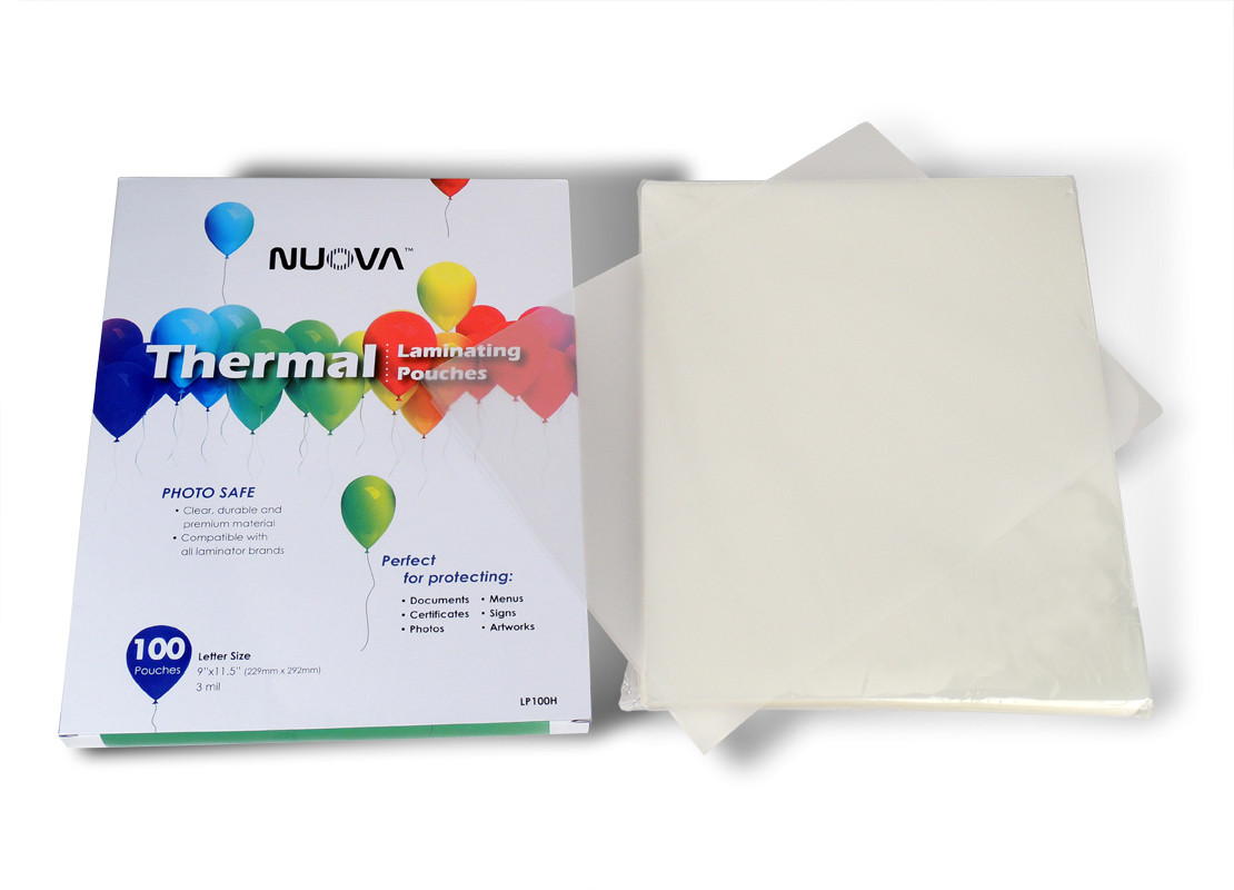 Letter Size Nuova Premium Thermal Laminating Pouches 9 x 11.5 3 mil 100 Pack LP100H