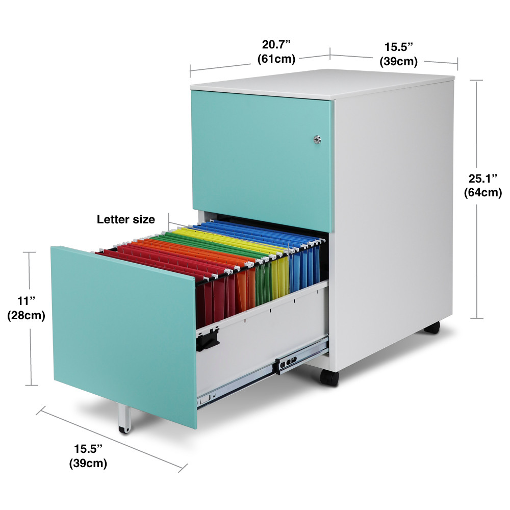 Fc 102bl Modern Soho Design 2 Drawer Metal Mobile File Cabinet