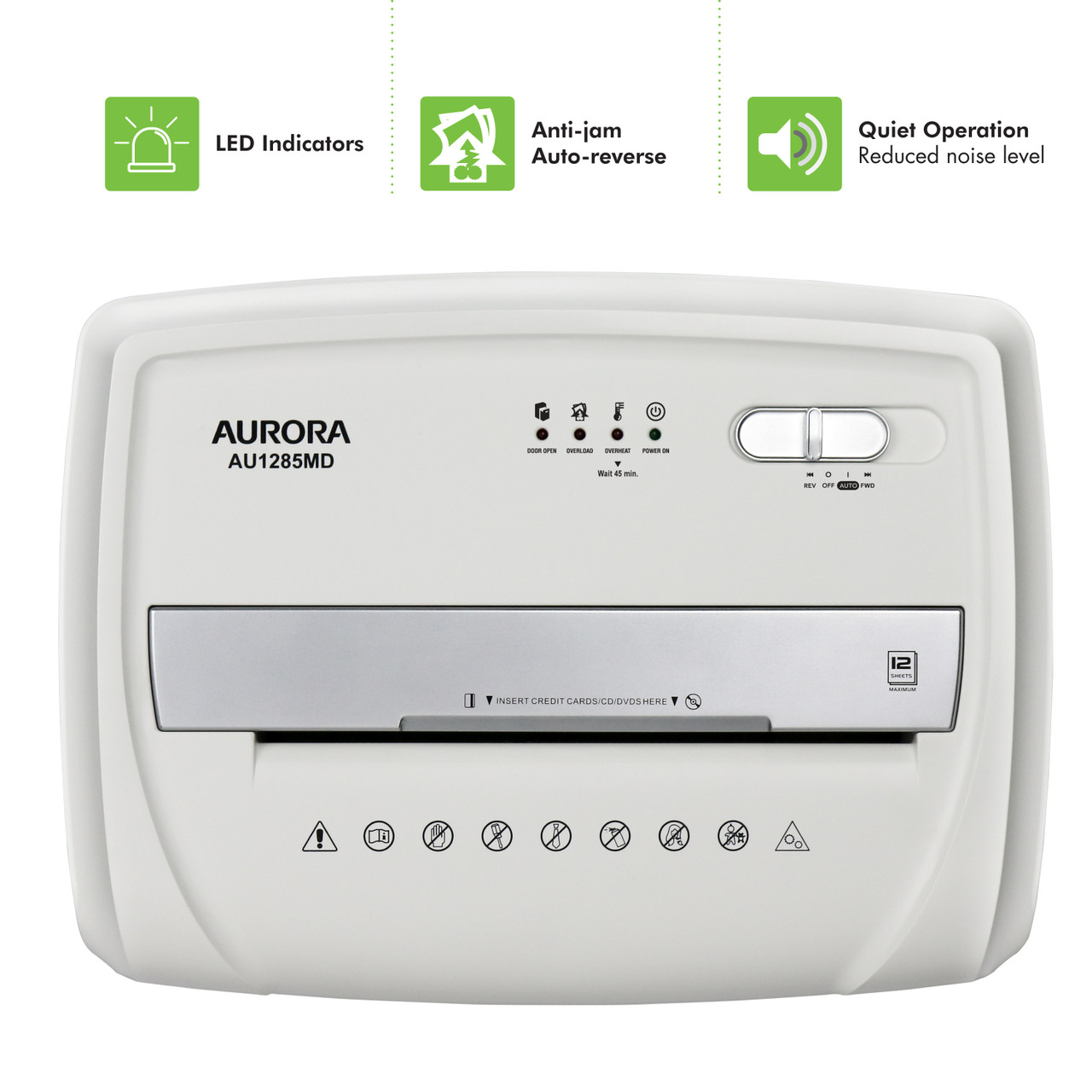 Aurora High Security JamFree AU1000MA 10-Sheet Micro-Cut Paper/CD/Credit Card Shredder