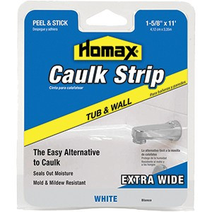 Homax 34040 1-5/8 x 11' White Tub & Wall Fixture Caulk - World Paint Supply