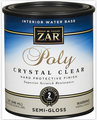 Zar 34512 Qt Semi Gloss Poly Crystal Clear Int water based 