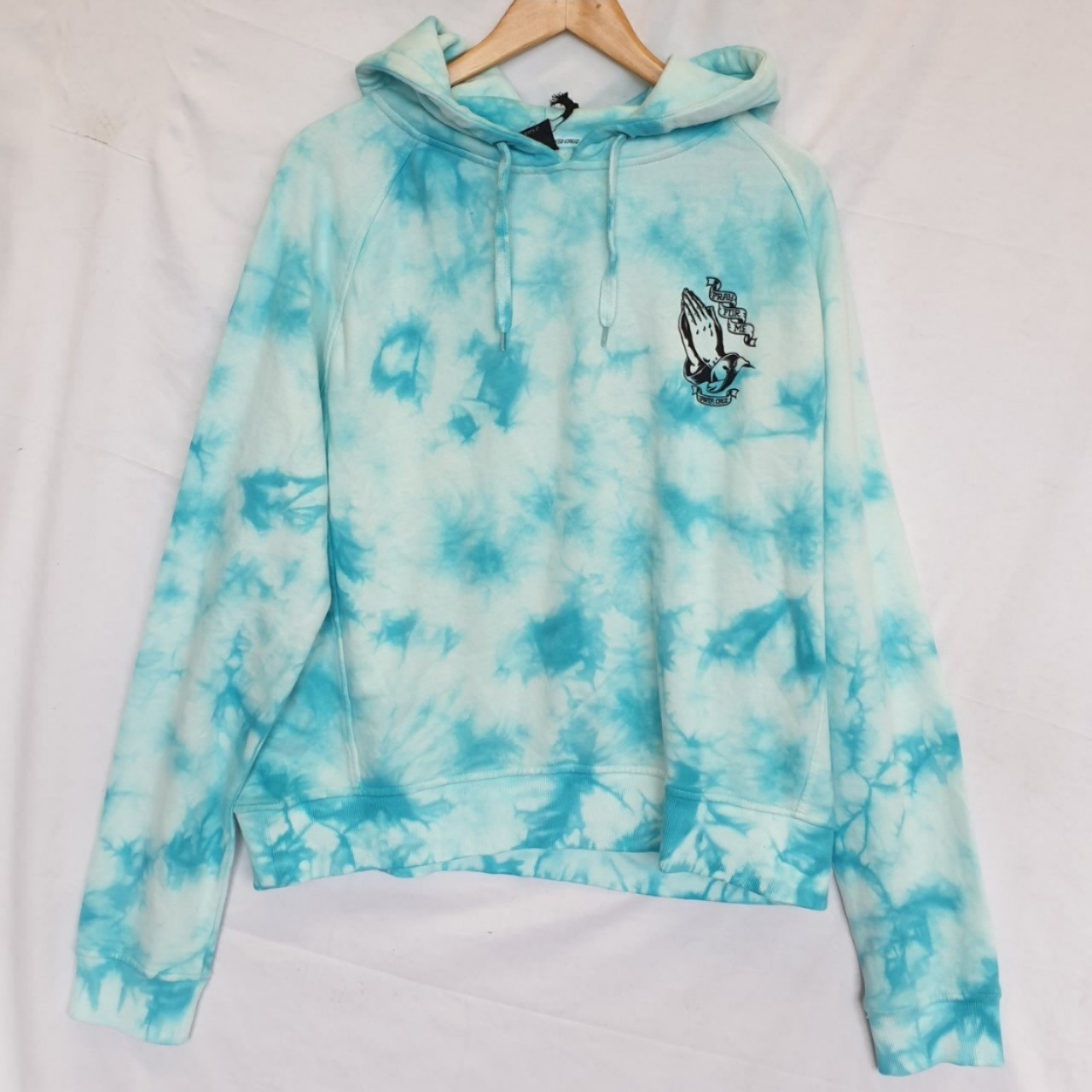 blue tie dye santa cruz hoodie