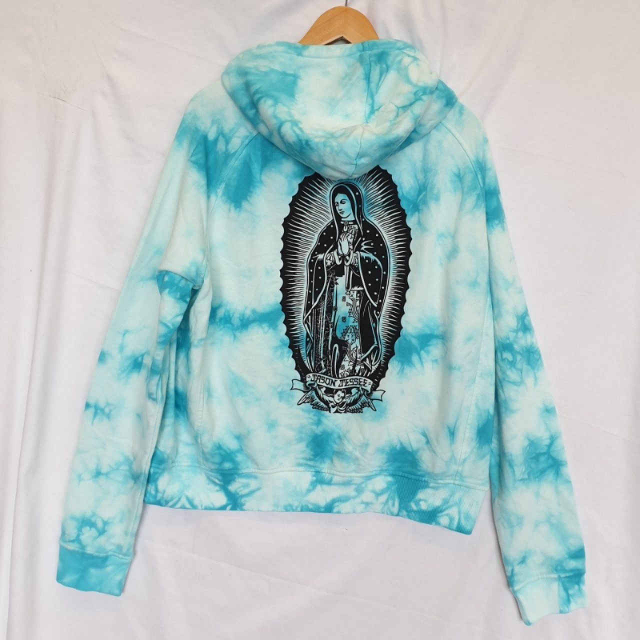 blue tie dye santa cruz hoodie