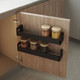 Anthracite grey spice rack inside a 600mm cabinet door 