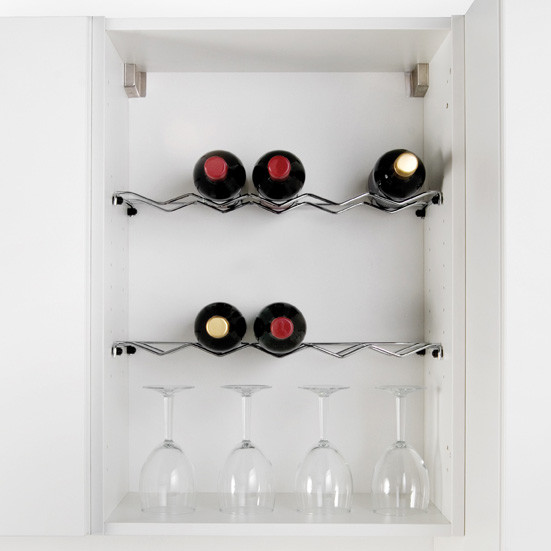 Kitchen Wine Rack Bottle Shelf To Suit 600mm Units 1-6 Bottles Chrome Free P&P 
