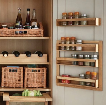 Oak Spice Rack Door Mounted Clutterfree Kitchens