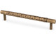 Antique brass cabinet pull handle with diamond cut detailing and solid brass construction