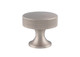 Satin nickel cupboard knob with industrial-style knurled detailing