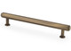 Antique brass hex cabinet pull handles with angular T-bar design and solid brass construction