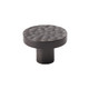 Dark bronze hammered-style cupboard knob with a circular face and thick stem, ideal for kitchen cabinets and furniture.