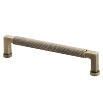 AW819-160-AB antique brass camille knurled pull handle, 160mm solid brass by Alexander & Wilks