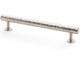 Satin nickel hammered cabinet pull handle with textured brass finish and T-bar design