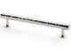 Polished nickel hammered cabinet pull handle with textured brass finish and T-bar design