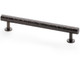 Dark bronze hammered cabinet pull handle with textured brass finish and T-bar design