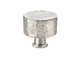 Satin nickel hammered cupboard knobs with textured detailing