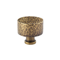 Leila Hammered Knob - Antique Brass