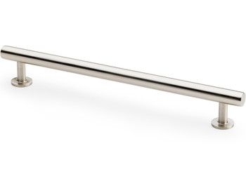 Satin nickel round T-bar pull handle by Alexander & Wilks for kitchens, wardrobes and fitted furniture.