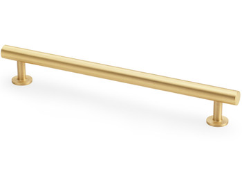 Alexander & Wilks satin brass round T-bar pull handles for cabinets and drawers