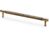 Antique brass Brunel knurled T-bar pull handle for cabinets and drawers