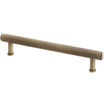 Reeded T-bar handle in antique brass