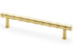 Satin brass bamboo-inspired T-bar pull handles with textured solid brass design