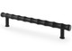 Black bamboo-inspired T-bar pull handles with textured solid brass design