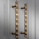 Bamboo-style handle on cabinet door 