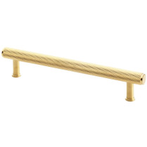 Satin brass knurled T-bar for cupboard doors 
